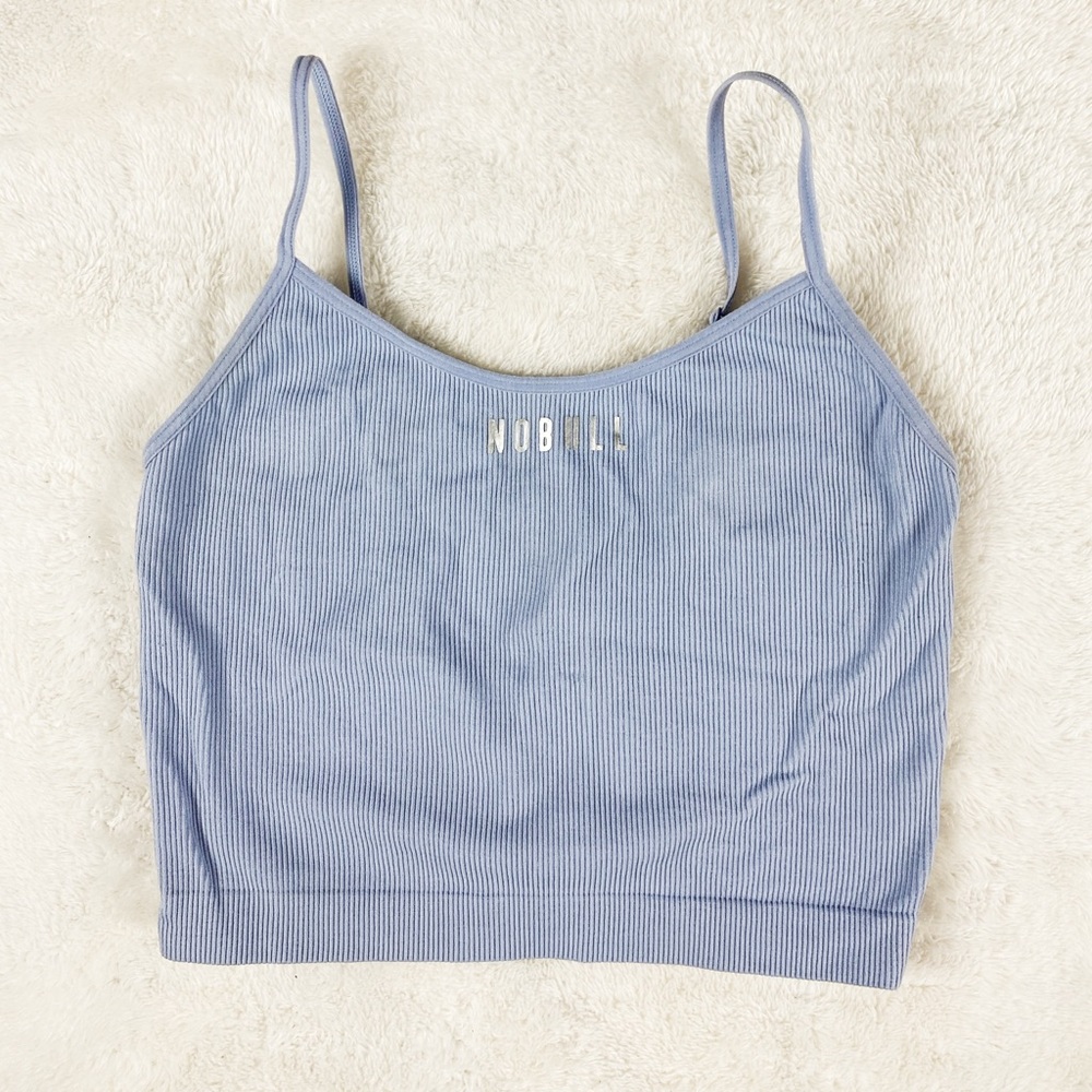 Wild Fable NOBULL Unofficial Cropped Ribbed Light Blue Tank Size XS
